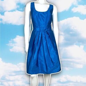 ALFRED SUNG Scoop Neck Short Bridesmaid Dress Bayside Blue Wedding Bridal Formal